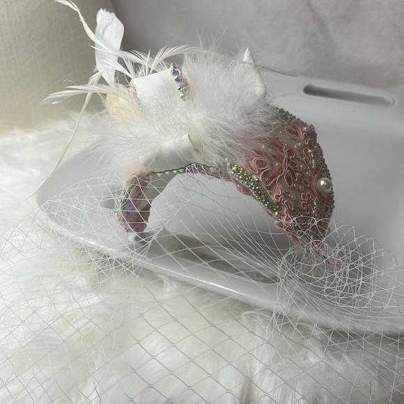 FASCINATOR BIRDCAGE VEIL “MARIE ANTOINETTE” #1036 CUSTOM MADE main image 15